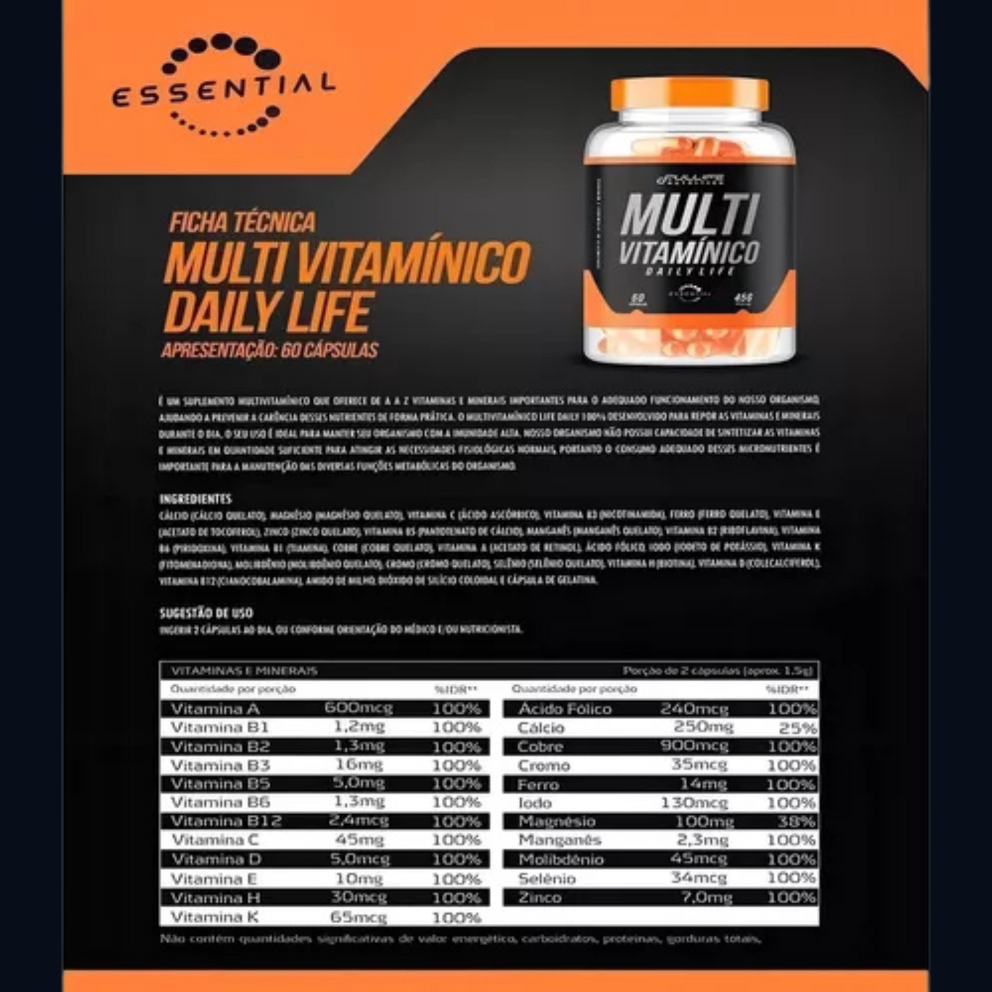 MULTIVITAMÍNICO - DAILY LIFE 60 CÁPSULAS - FULLIFE NUTRITION