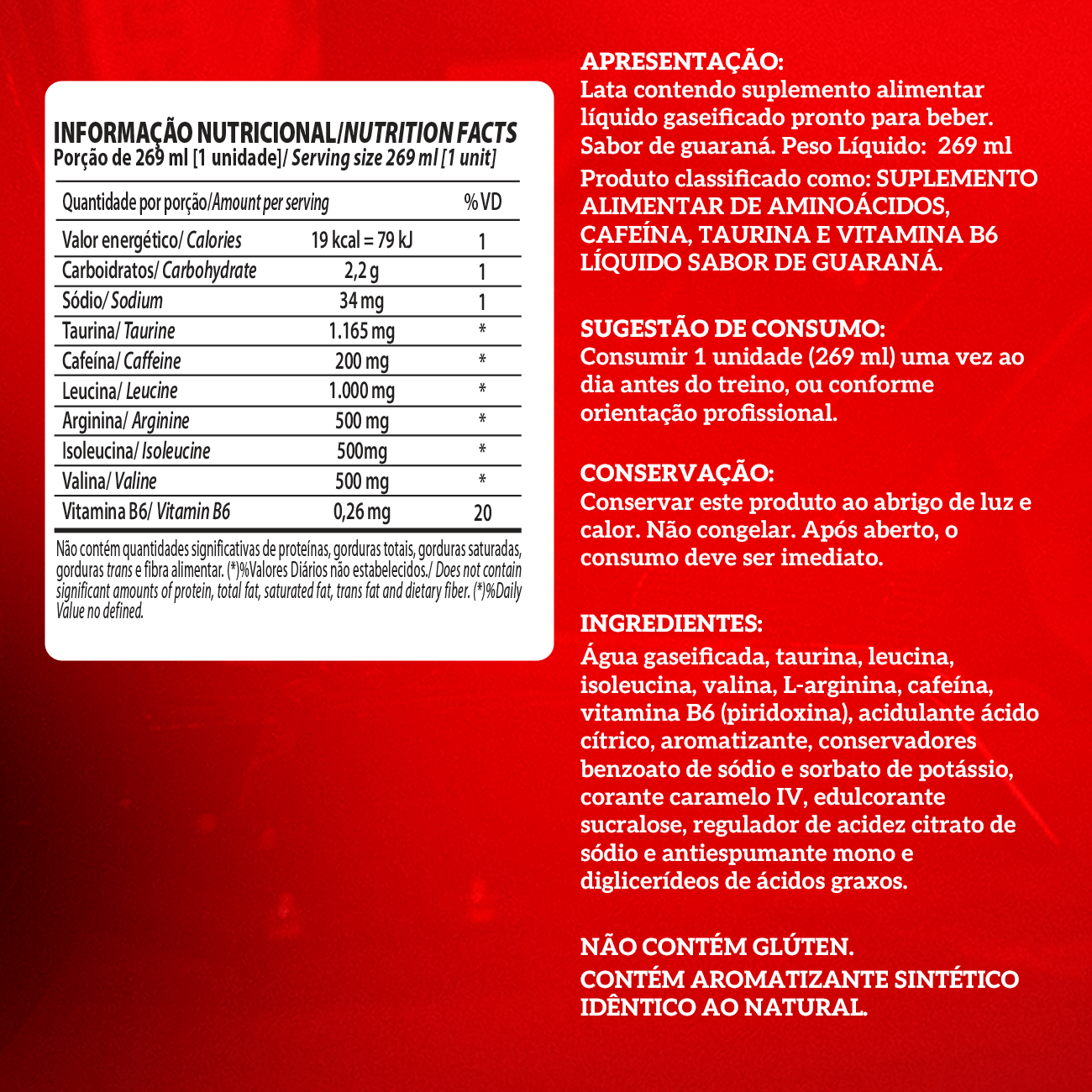 BCAA ENERGY DRINK - 269ml - INTEGRAL MÉDICA