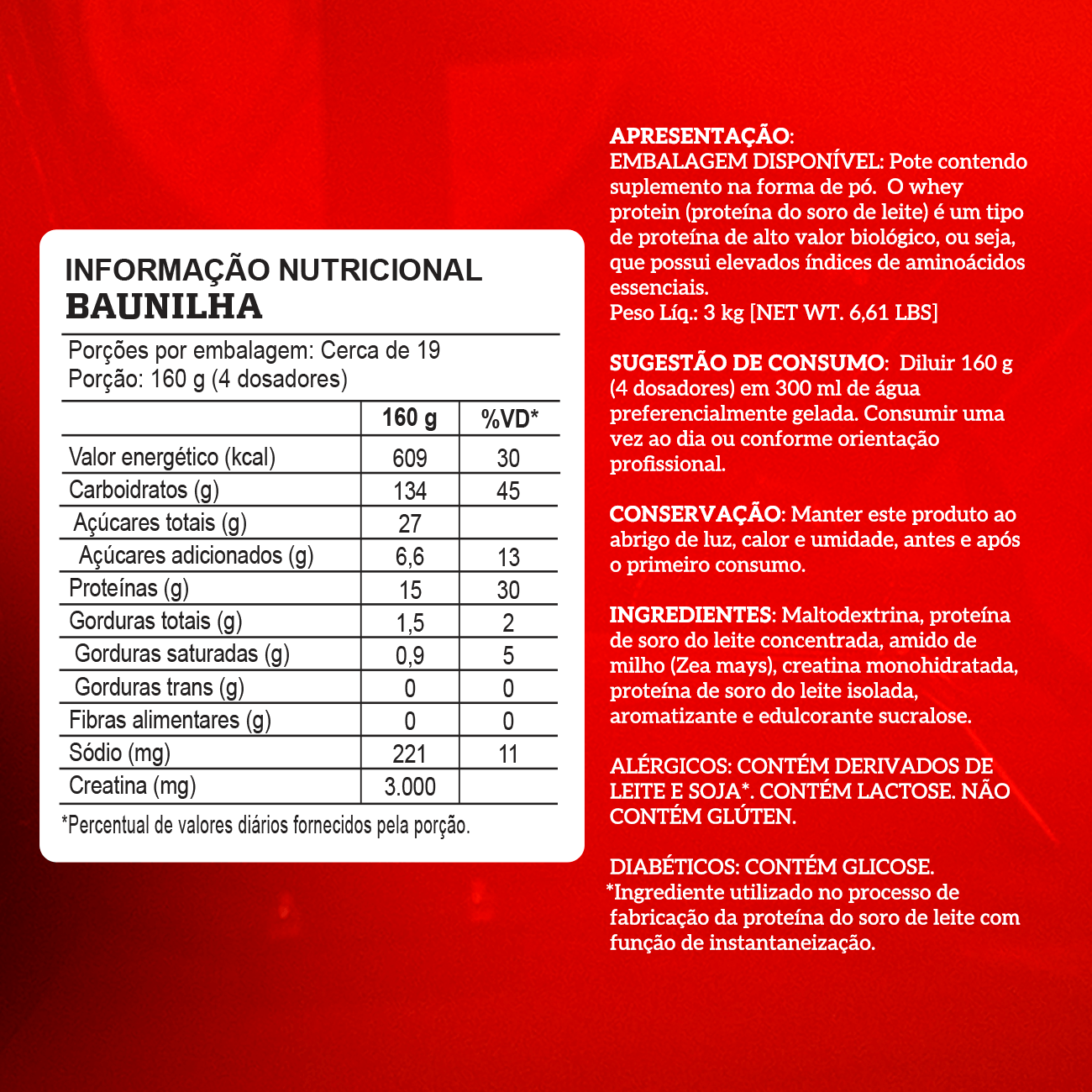 CREAMASS HYPERCALORIC COM CREATINA - 3Kg - REFIL - INTEGRAL MÉDICA