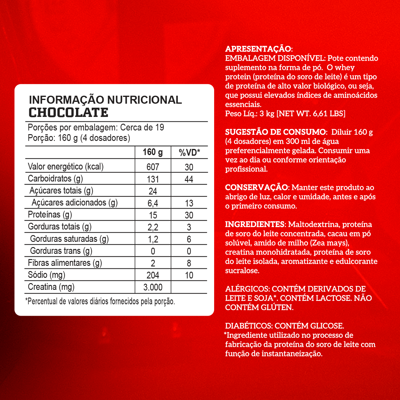 CREAMASS HYPERCALORIC COM CREATINA - 3Kg - REFIL - INTEGRAL MÉDICA