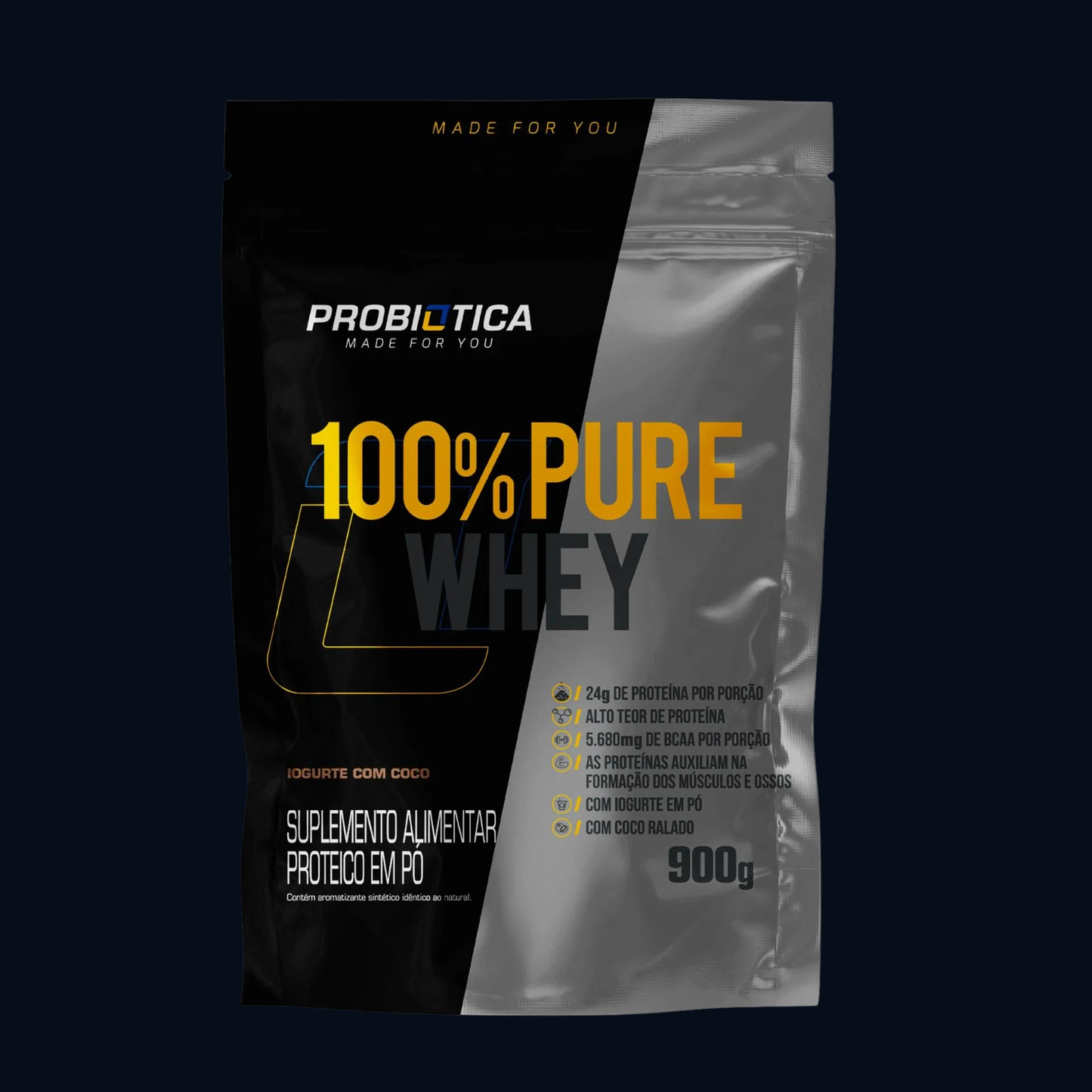 100% PURE WHEY 900g - REFIL - PROBIÓTICA