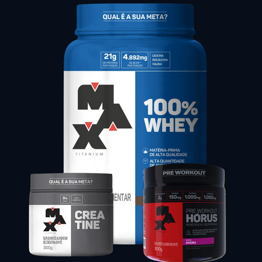 COMBO - POTE 100% CREA WORKOUT HÓRUS - MAX TITANIUM