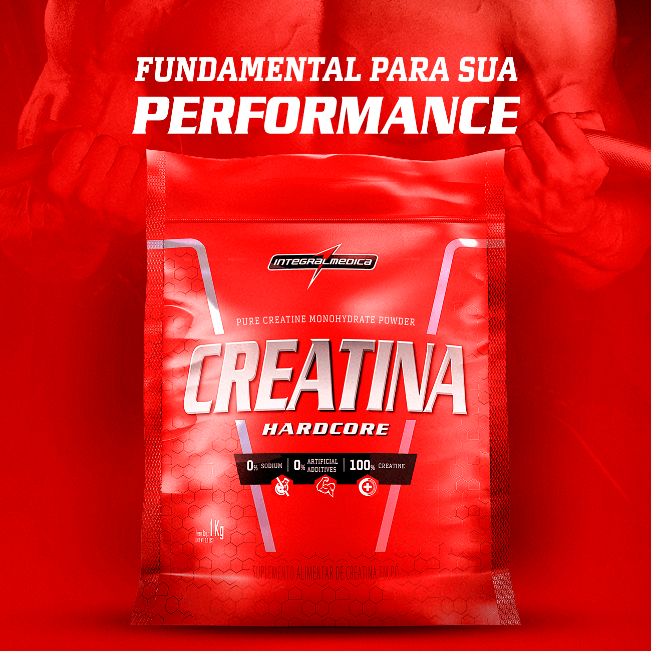CREATINA 100% Pura - REFIL 1kg - INTEGRAL MÉDICA