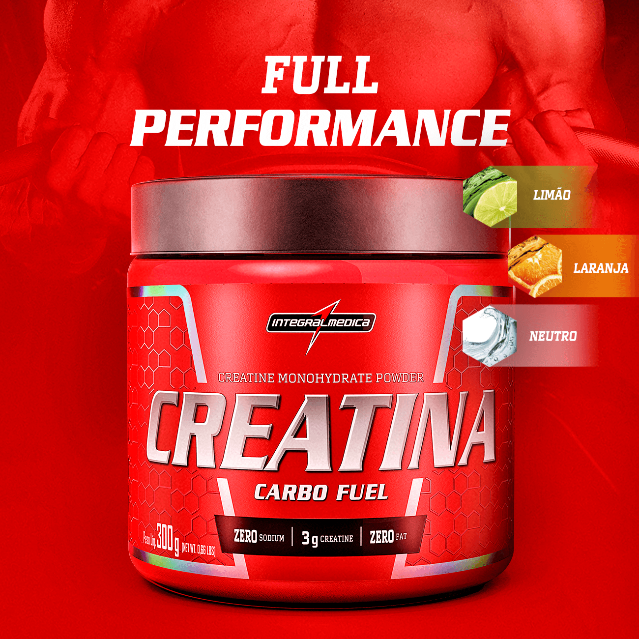 CREATINA CARBO FUEL - 300g - INTEGRAL MÉDICA