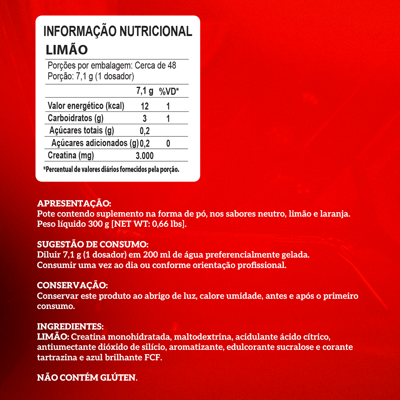 CREATINA CARBO FUEL - 300g - INTEGRAL MÉDICA
