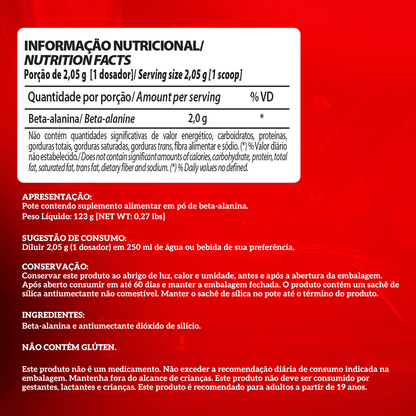 BETA-ALANINA - 123g - INTEGRAL MÉDICA