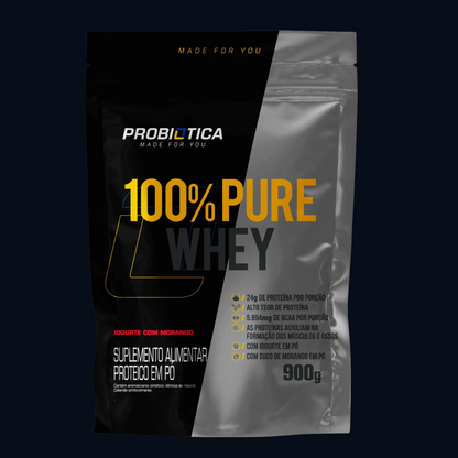 100% PURE WHEY 900g - REFIL - PROBIÓTICA