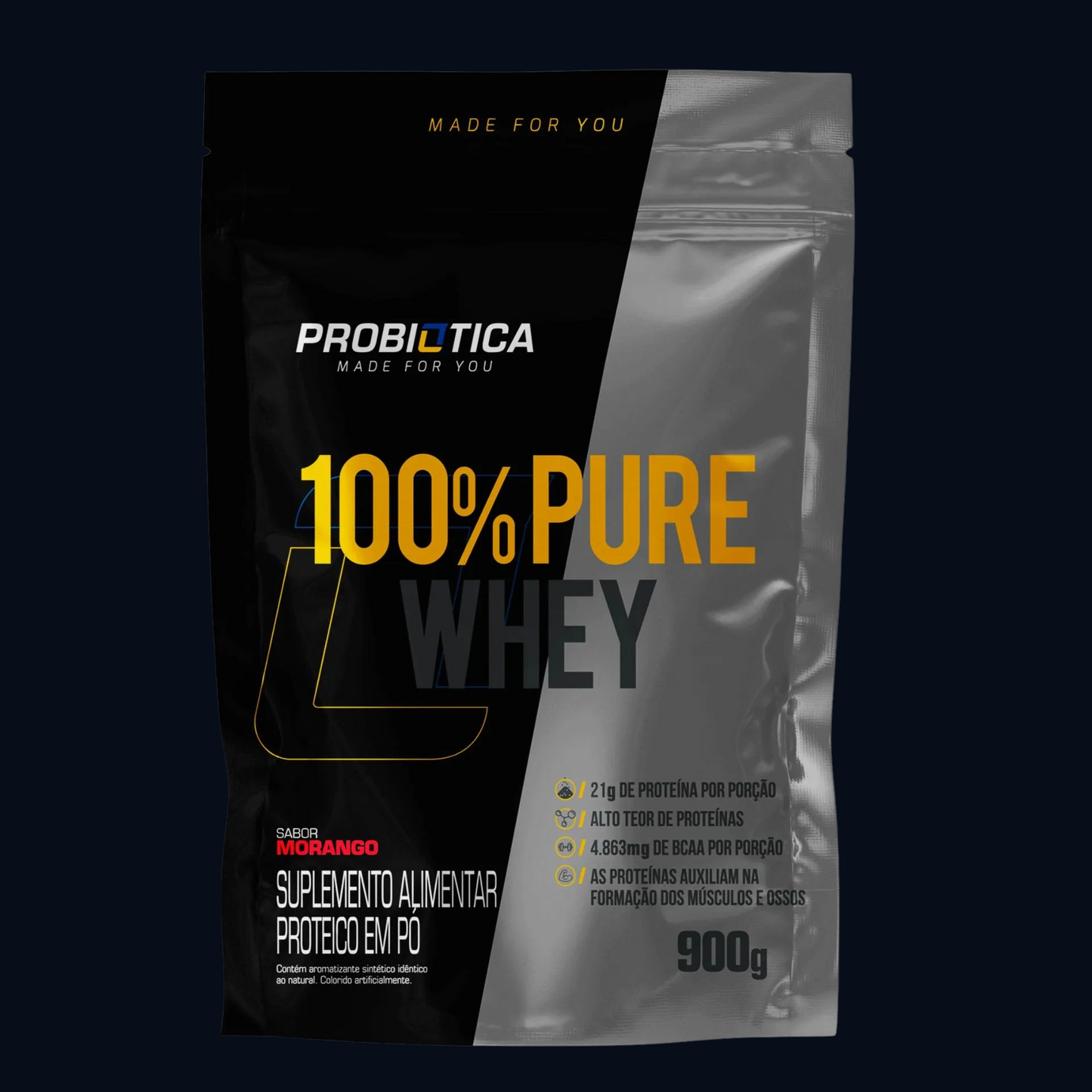 100% PURE WHEY 900g - REFIL - PROBIÓTICA