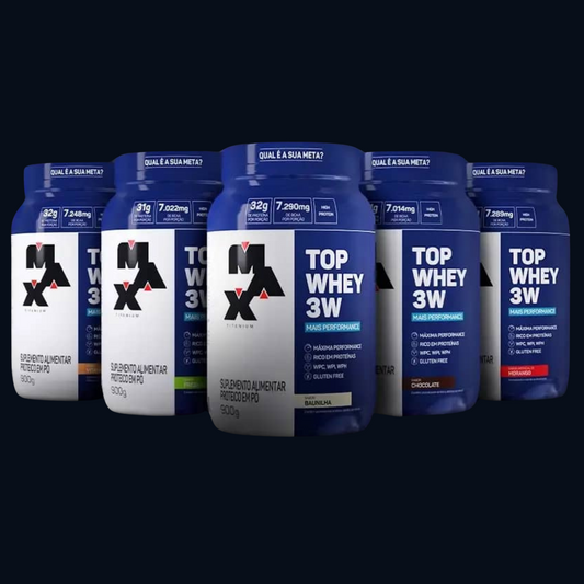 COMBO - 5X TOP WHEY 3W - 900g - SABORES SORTIDOS* - MAX TITANIUM