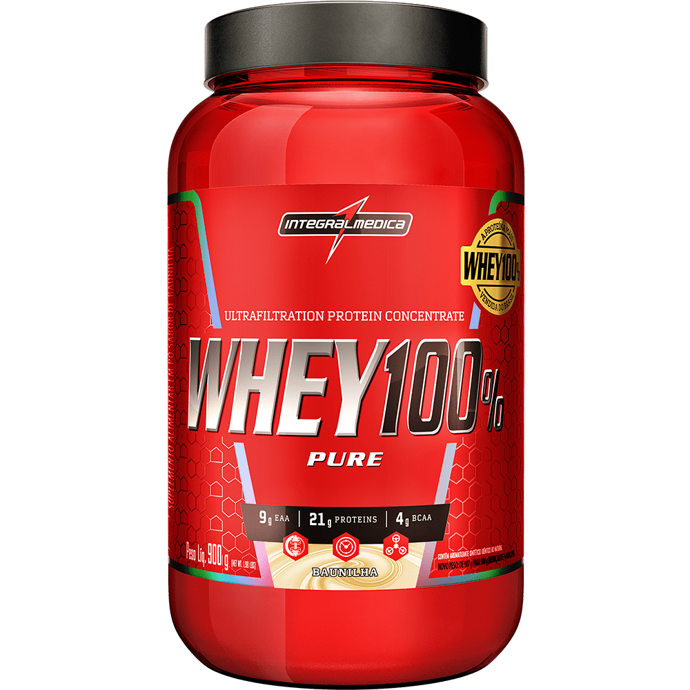 WHEY 100% - PROTEIN CONCENTRADO - 900g - POTE - INTEGRAL MÉDICA
