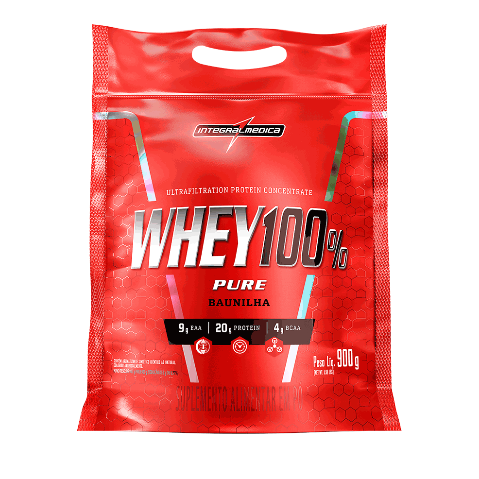 WHEY 100% - PROTEIN CONCENTRADO - 900g - REFIL - INTEGRAL MÉDICA