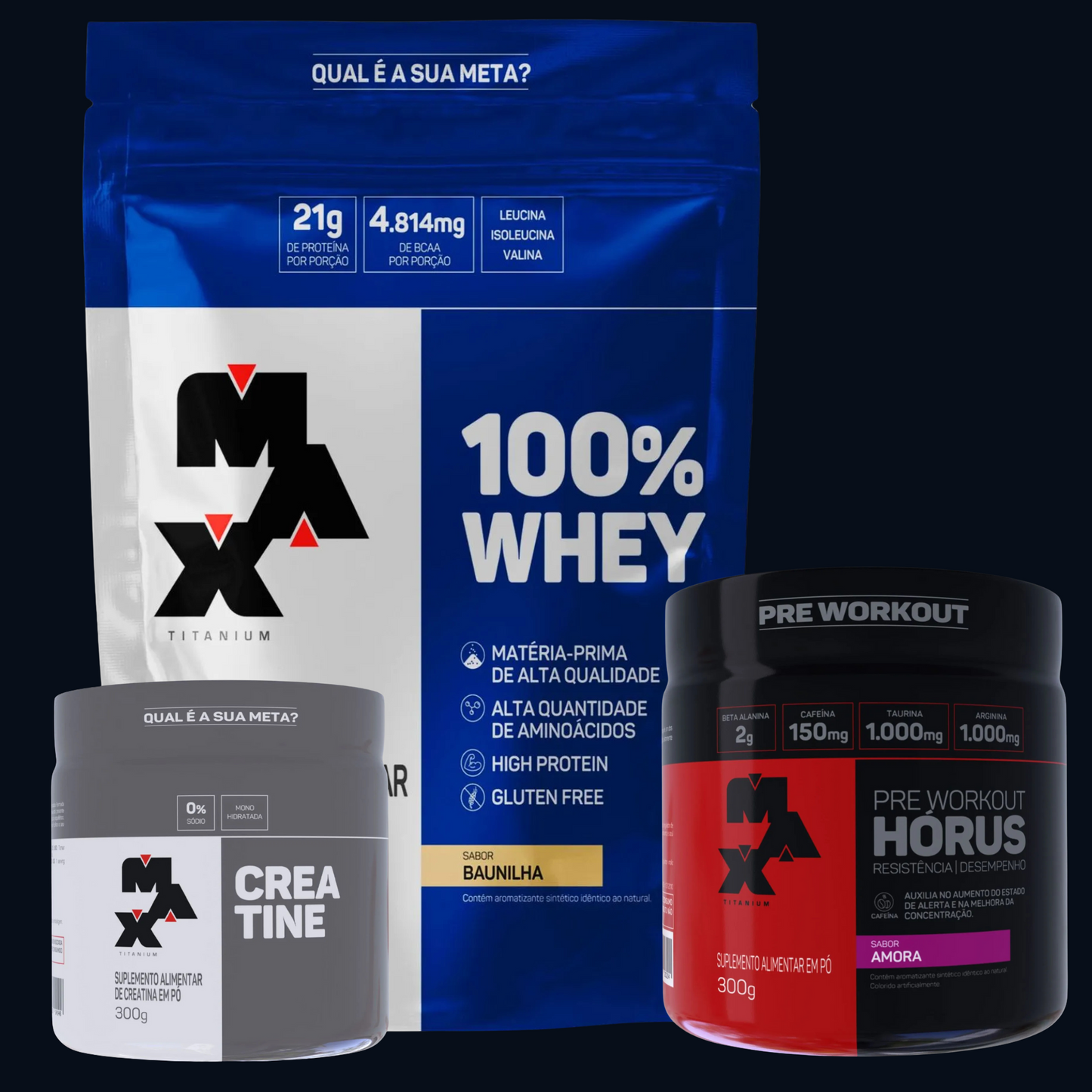 COMBO - 100% CREA WORKOUT HÓRUS - MAX TITANIUM