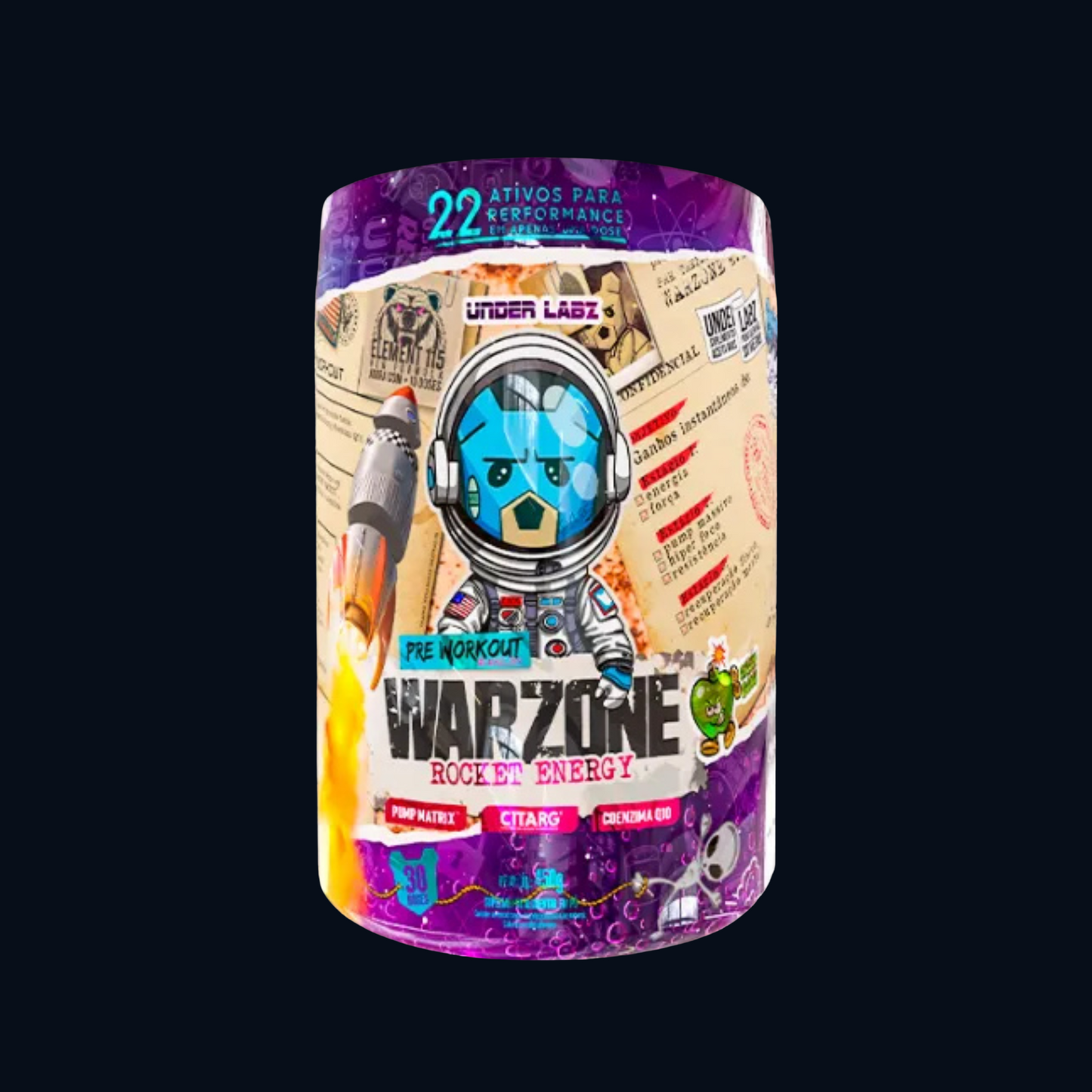 PRÉ TREINO WARZONE ROCKET ENERGY  450g • 30 doses • UNDER LABZ