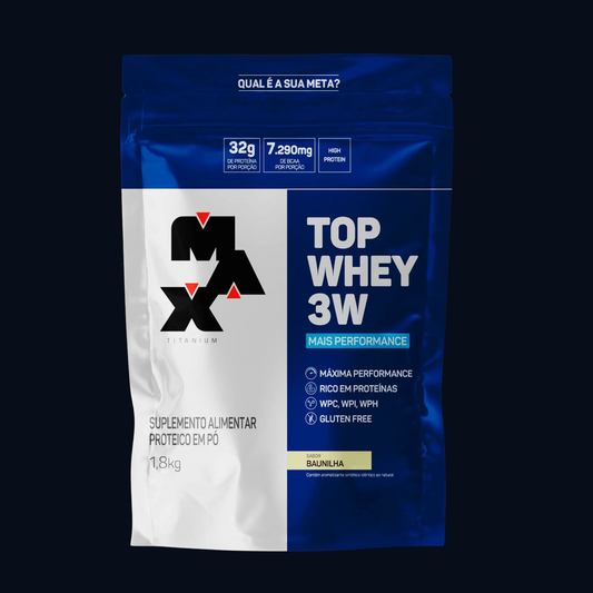 TOP WHEY 3W + PERFORMANCE 1,8Kg - REFIL - MAX TITANIUM