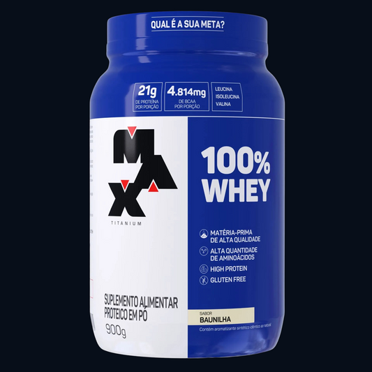 100% WHEY - POTE - 900g - MAX TITANIUM