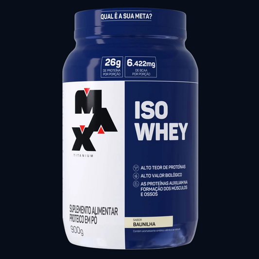 WHEY PROTEIN ISOLADO ISO WHEY 900g - POTE - MAX TITANIUM