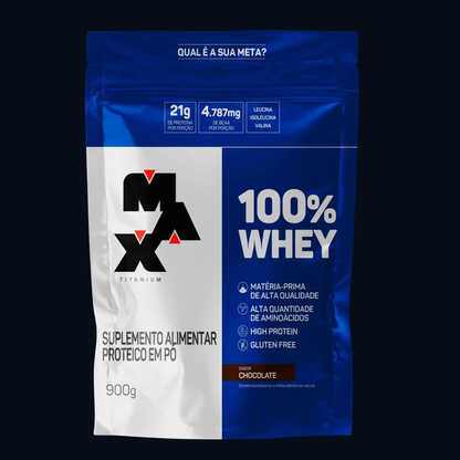 100% WHEY - REFIL - 900g - MAX TITANIUM
