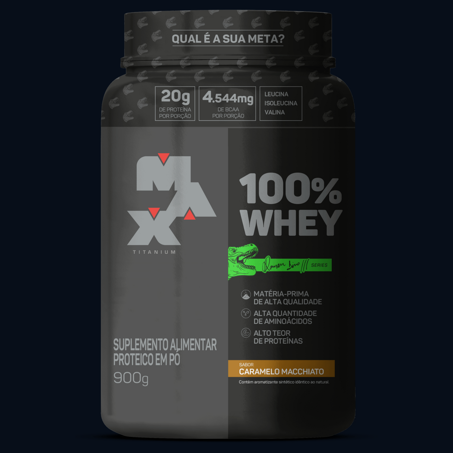 100% WHEY - EDIÇÃO RAMIN DINO - POTE  - 900g - MAX TITANIUM