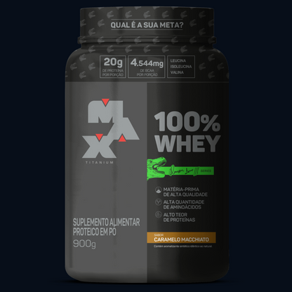 100% WHEY - EDIÇÃO RAMIN DINO - POTE  - 900g - MAX TITANIUM