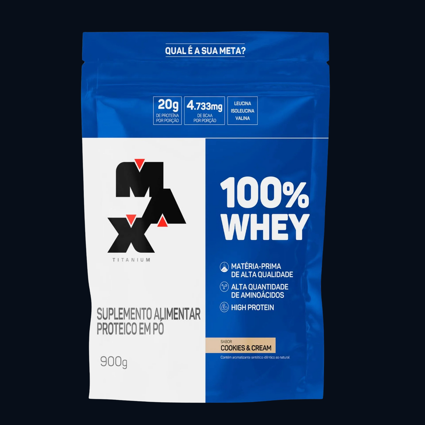 100% WHEY - REFIL - 900g - MAX TITANIUM