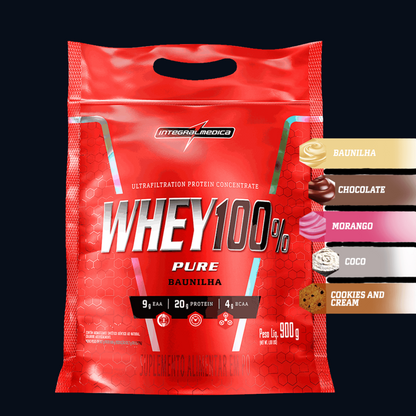 WHEY 100% - PROTEIN CONCENTRADO - 900g - REFIL - INTEGRAL MÉDICA