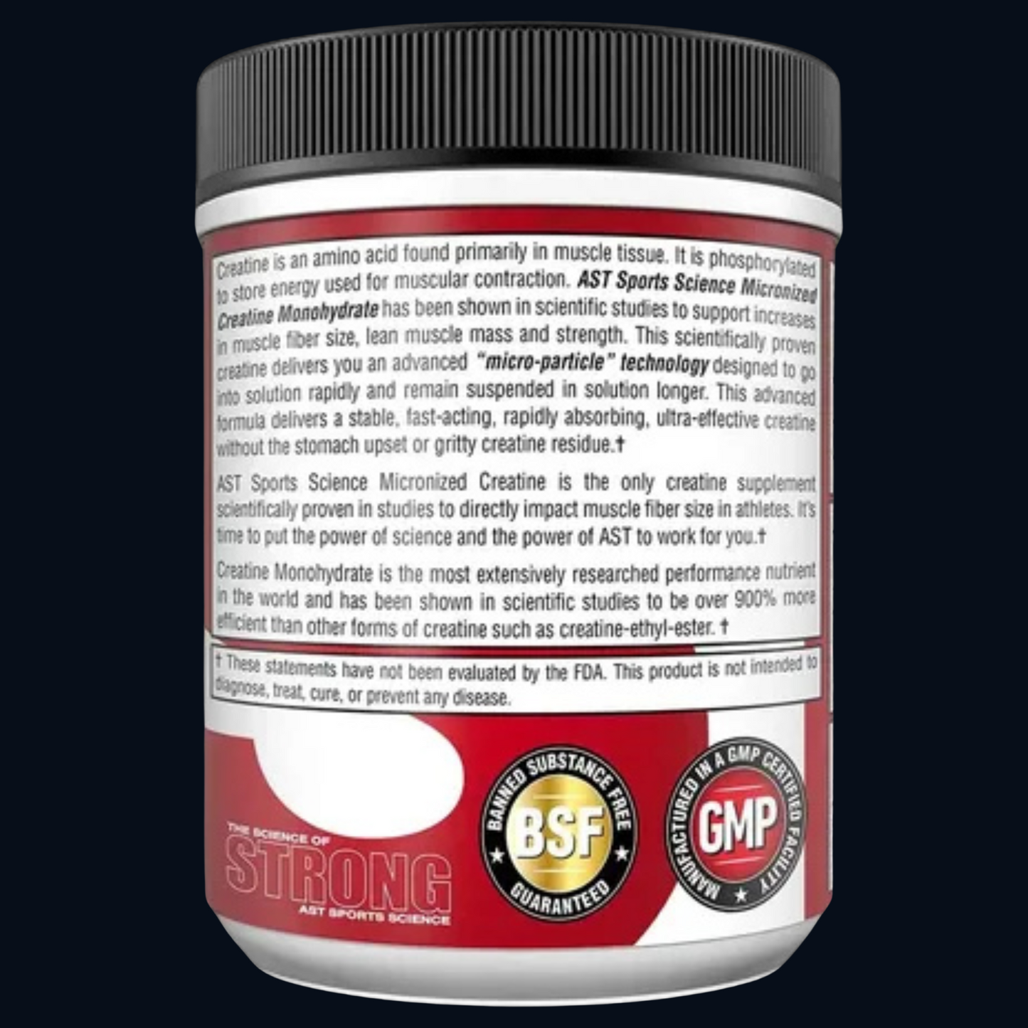 CREATINA MICRONIZADA MONOHIDRATADA - 1kg - (POTE) - AST SPORTS