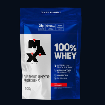 100% WHEY - REFIL - 900g - MAX TITANIUM