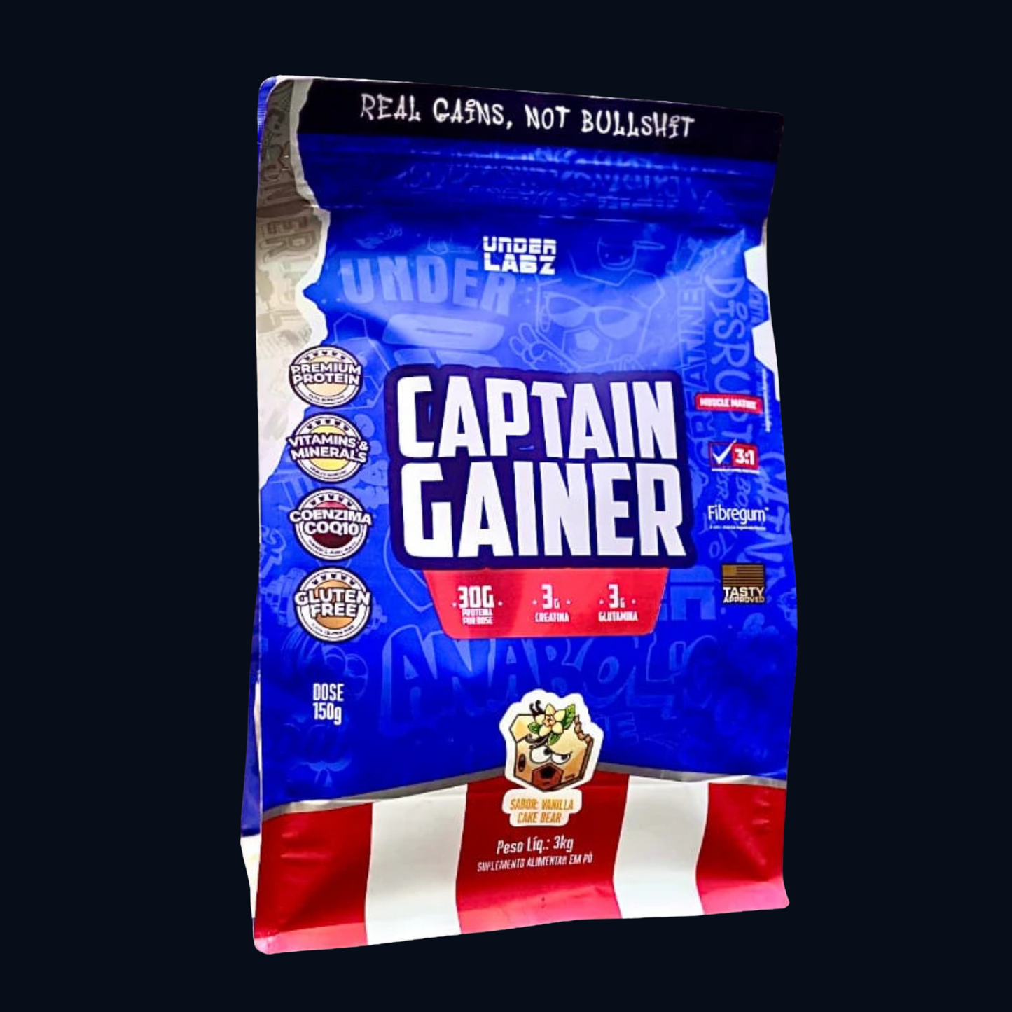 CAPTAIN GAINER - O HERÓI DOS FRANGOS 3kg • 20 DOSES • UNDER LABZ