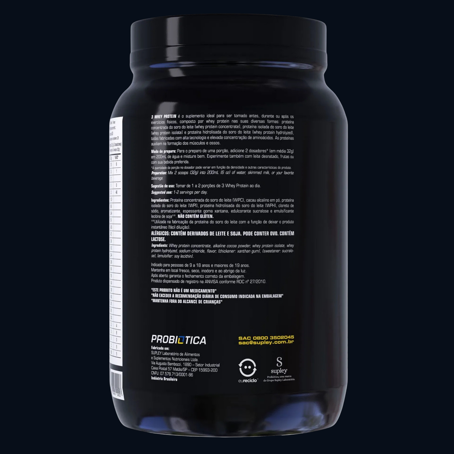 100% PURE WHEY ZERO LACTOSE 900g - POTE - PROBIÓTICA