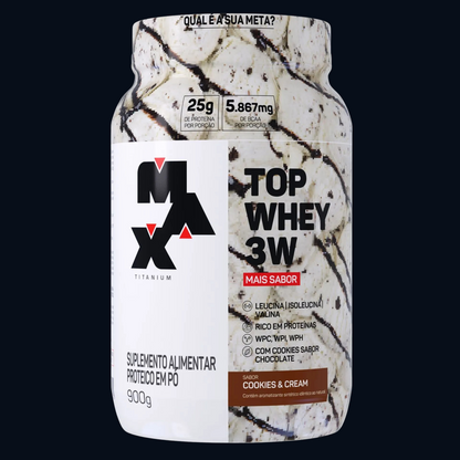TOP WHEY 3W + SABOR - POTE - 900g - MAX TITANIUM
