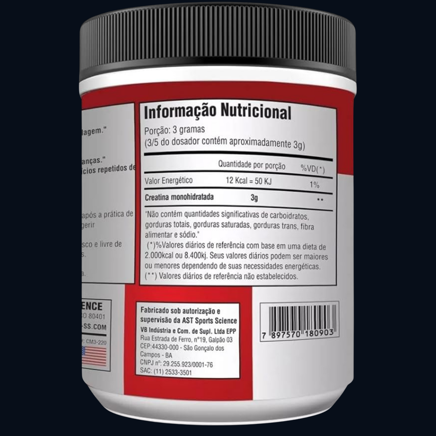 CREATINA MICRONIZADA MONOHIDRATADA (POTE-300g) - AST SPORTS