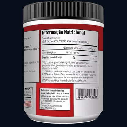 CREATINA MICRONIZADA MONOHIDRATADA (POTE-300g) - AST SPORTS