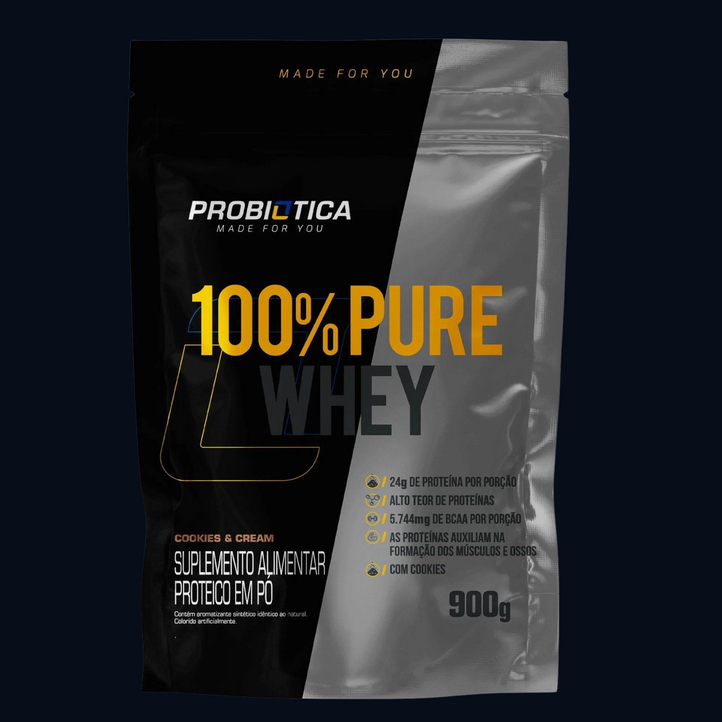 100% PURE WHEY 900g - REFIL - PROBIÓTICA