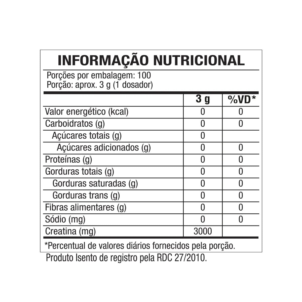 CREATINE - CREATINA MONOHIDRATADA - 300g - (POTE) - BLACK SKULL