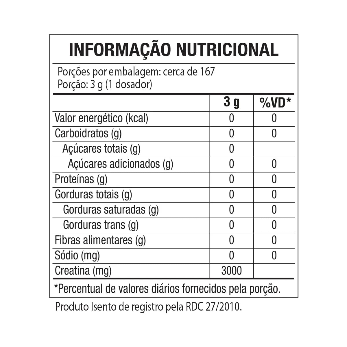 CREATOR - CREATINA MONOHIDRATADA - 500g - (REFIL) - BLACK SKULL