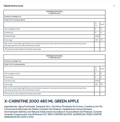 X-CARNITINE LIQUID - 480ml - UNDER LABZ