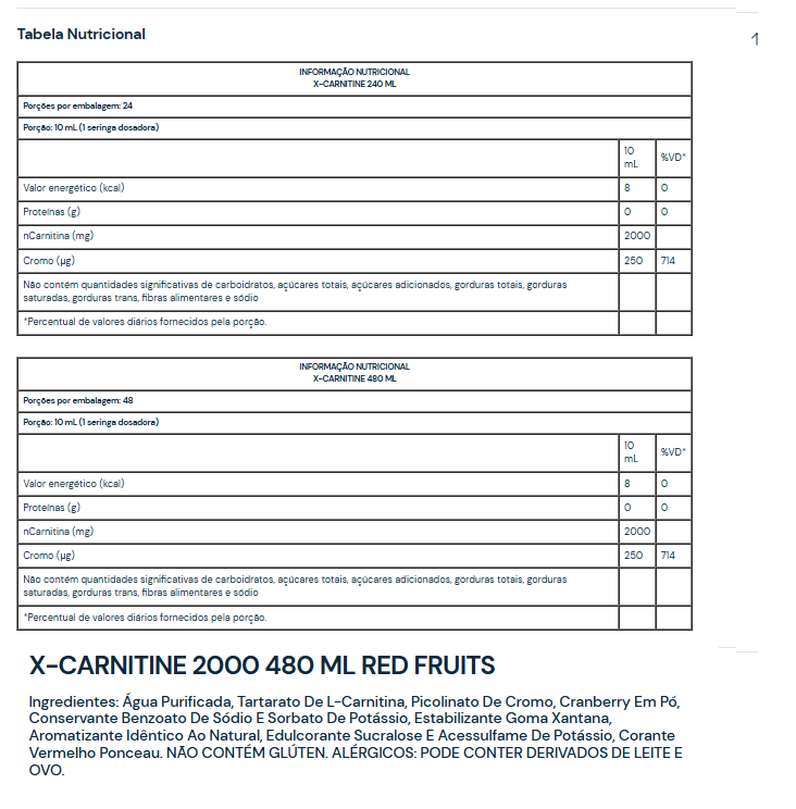 X-CARNITINE LIQUID - 480ml - UNDER LABZ
