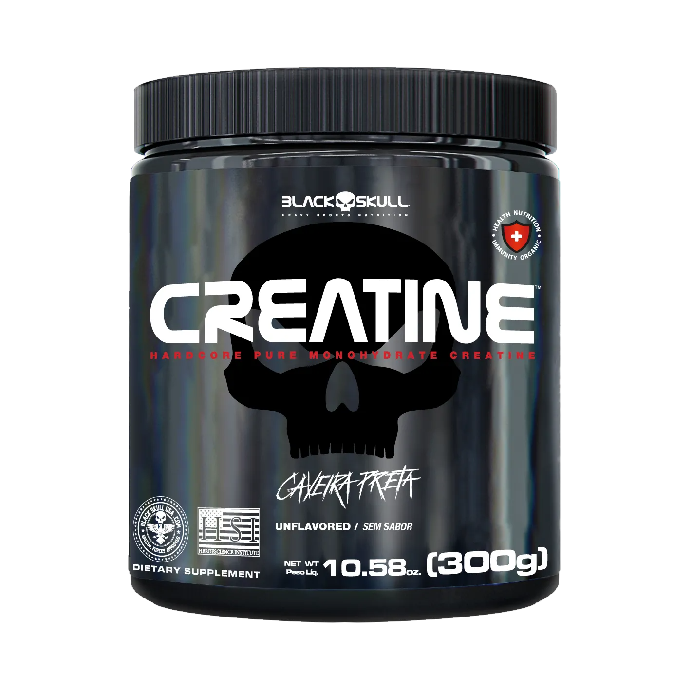 CREATINE - CREATINA MONOHIDRATADA - 300g - (POTE) - BLACK SKULL
