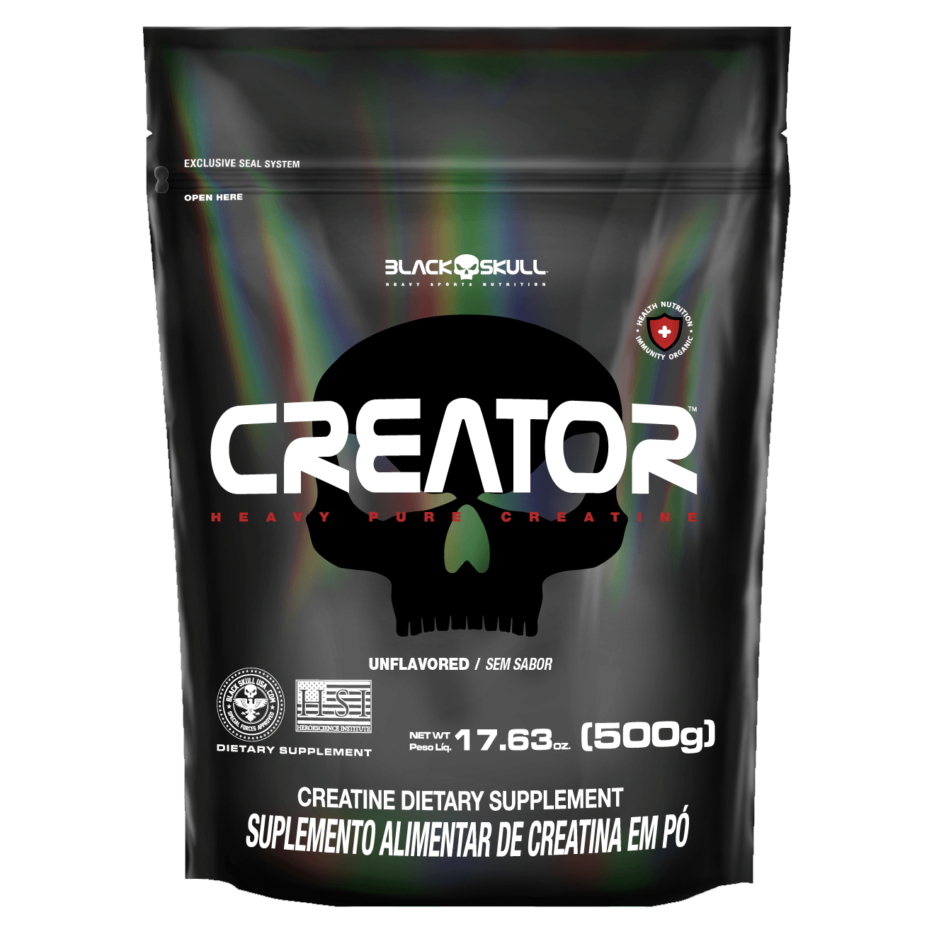 CREATOR - CREATINA MONOHIDRATADA - 500g - (REFIL) - BLACK SKULL