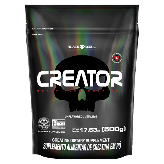 CREATOR - CREATINA MONOHIDRATADA - 500g - (REFIL) - BLACK SKULL